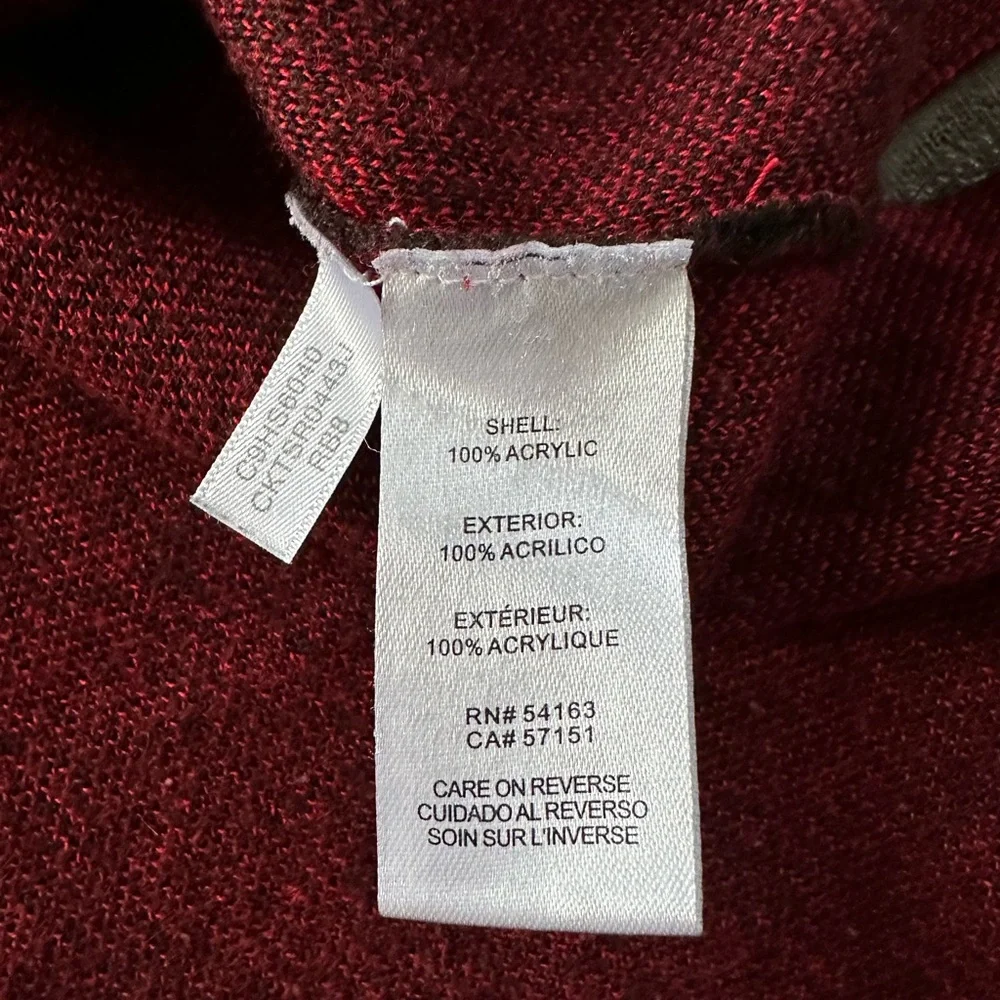 Calvin Klein Women’s M Cowl Neck Red & Black Oversize Sweater | SKU 0538